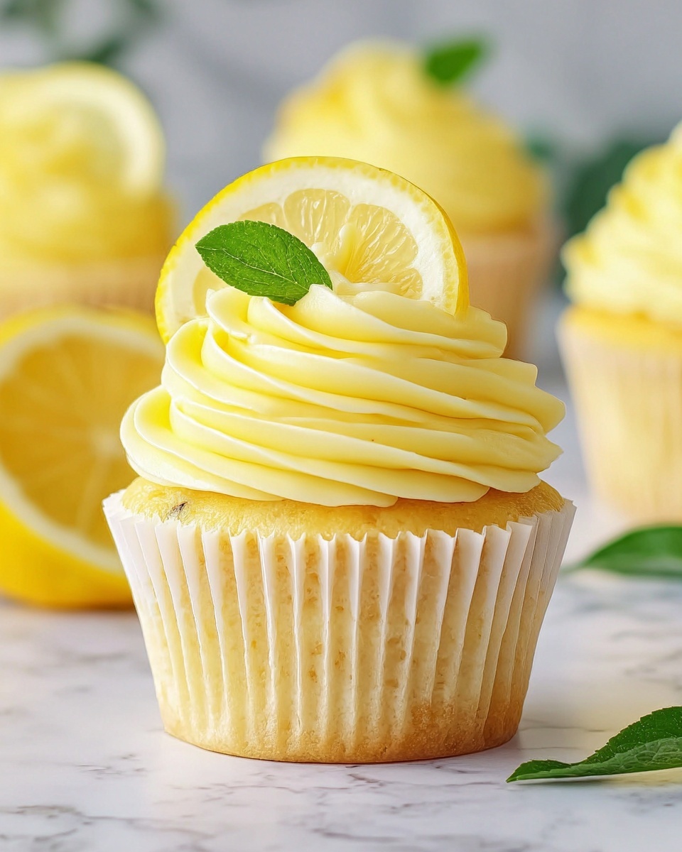 Cheesecake Stuffed Lemon Cupcakes with Lemon Frosting Recipe - Recipe Image