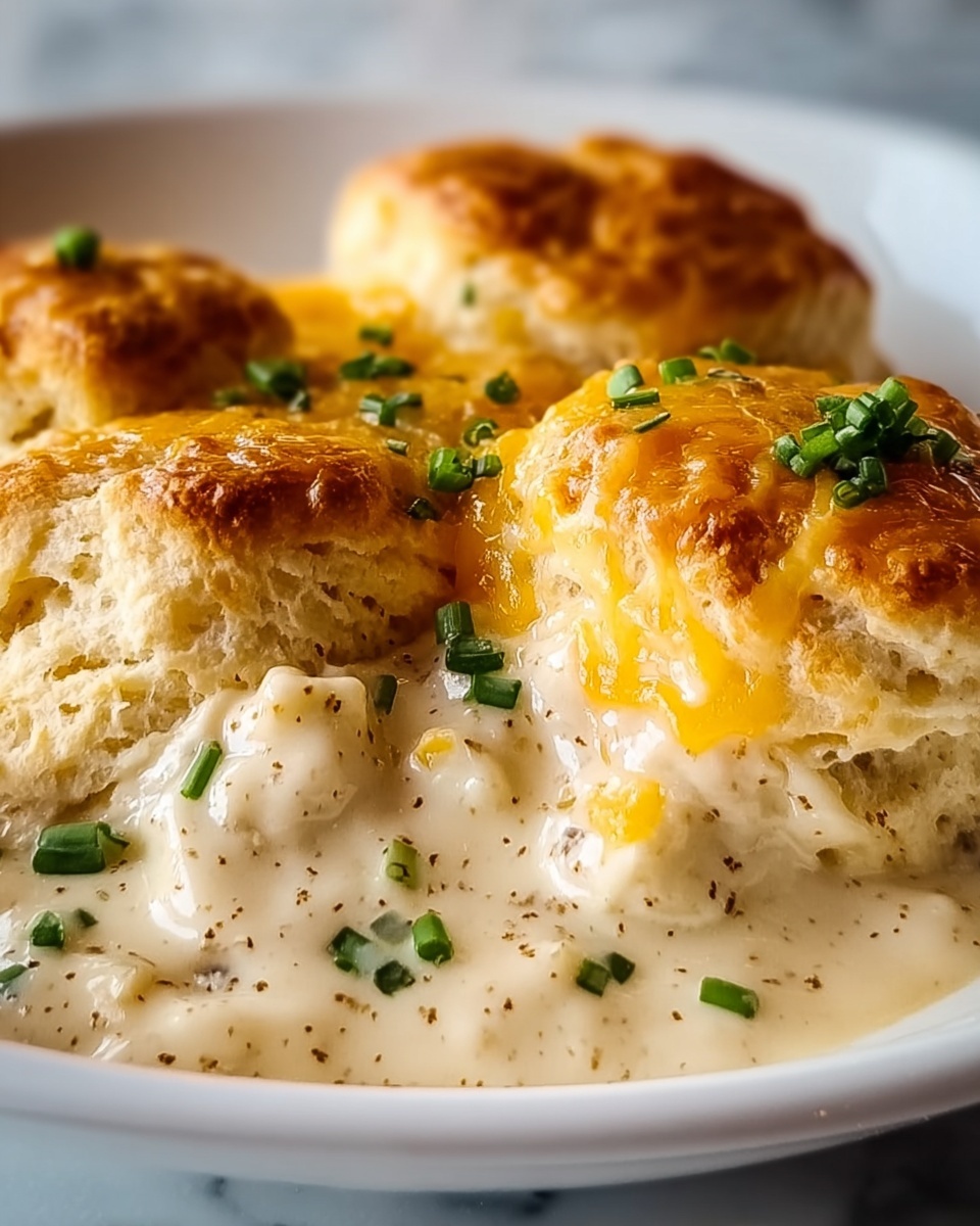 Cheesy Chicken Biscuit Casserole Recipe - Recipe Image