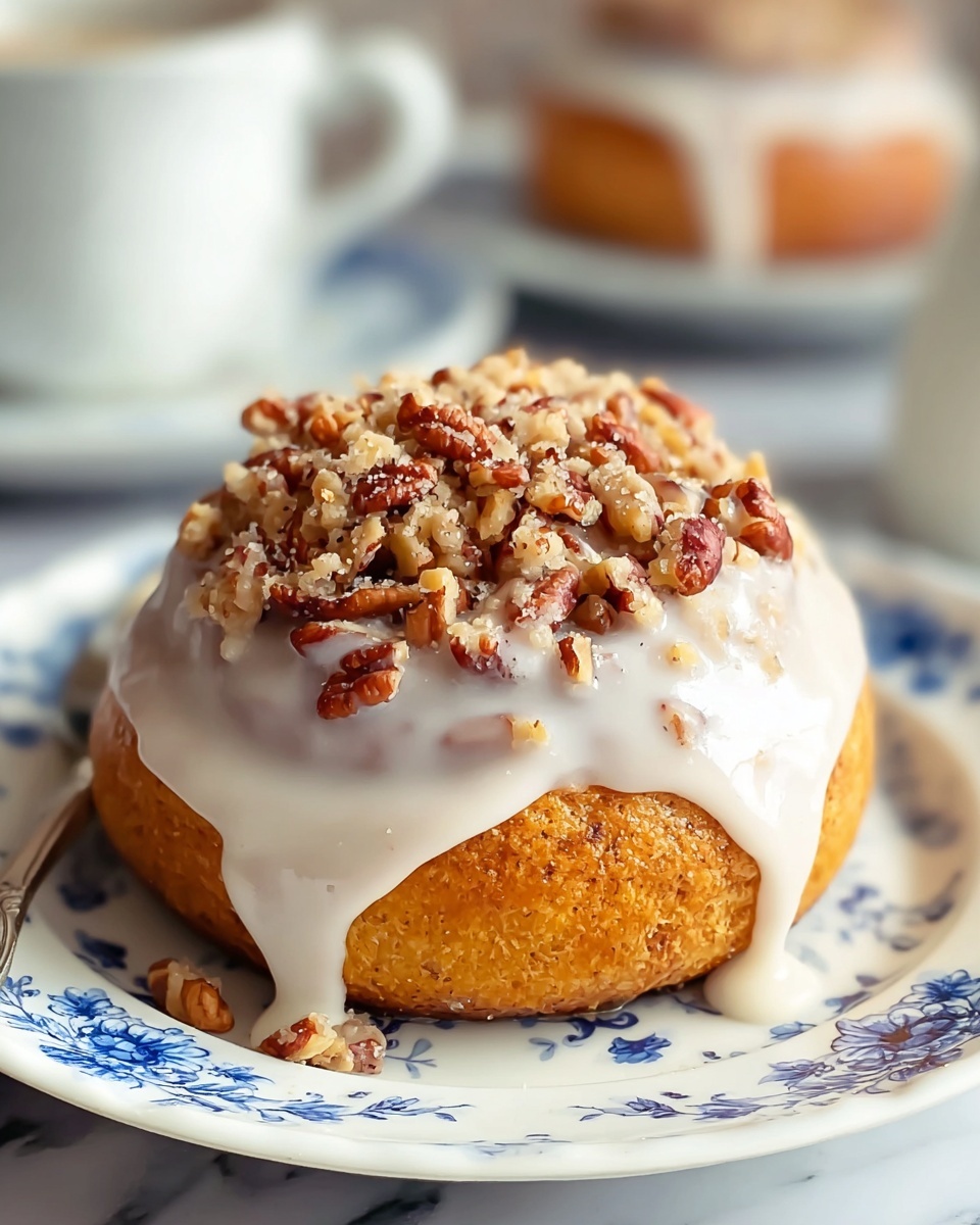 Browned Butter Frosted Pecan Cinnamon Rolls Recipe - Recipe Image