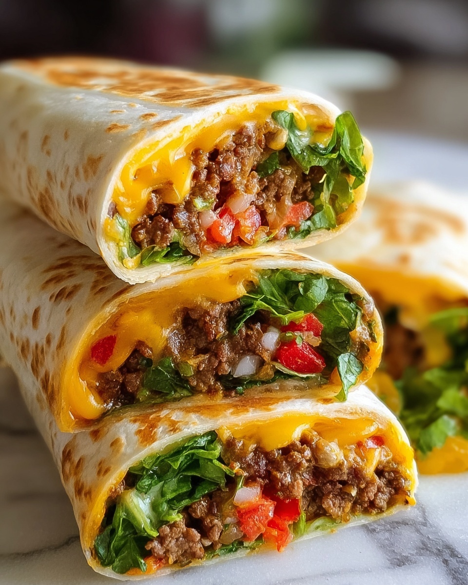 Best Vegan Cheeseburger Wraps Recipe - Recipe Image