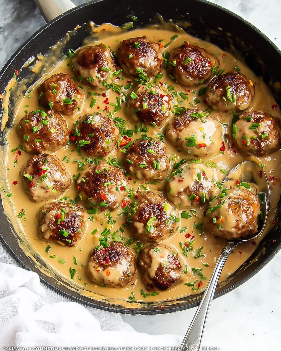 Swedish Meatballs with Creamy Gravy and Lingonberry Jam Recipe - Recipe Image
