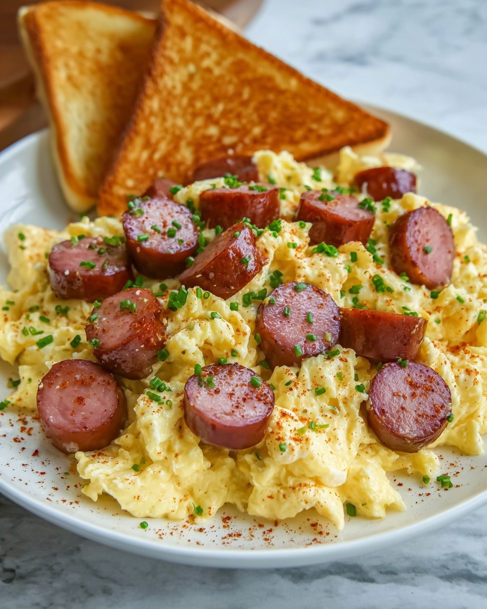 Scrambled Eggs with Polish Kielbasa Recipe - Recipe Image
