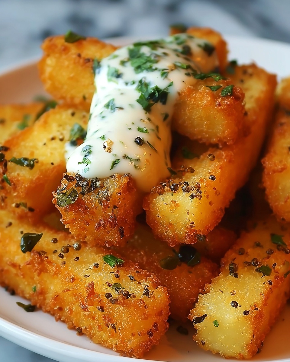Crispy Veggie Potato Sticks with Cheese Sauce Recipe - Recipe Image