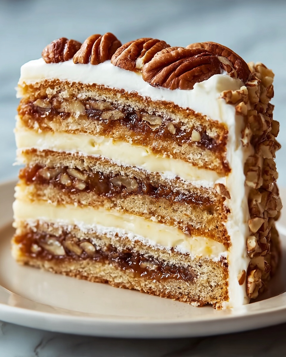 Pecan Pie Layer Cake Recipe - Recipe Image
