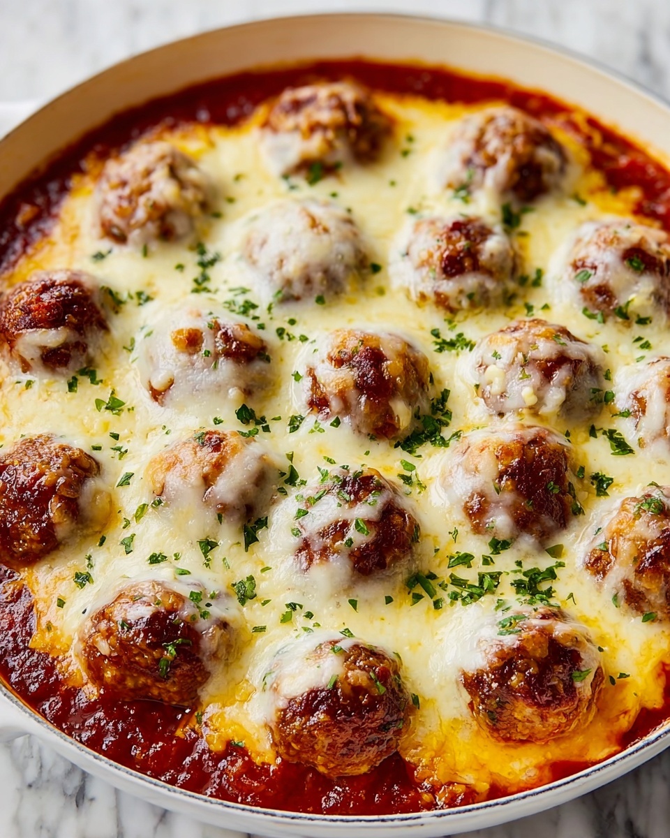 Meatball Casserole with Mashed Potatoes and Melted Mozzarella Recipe - Recipe Image