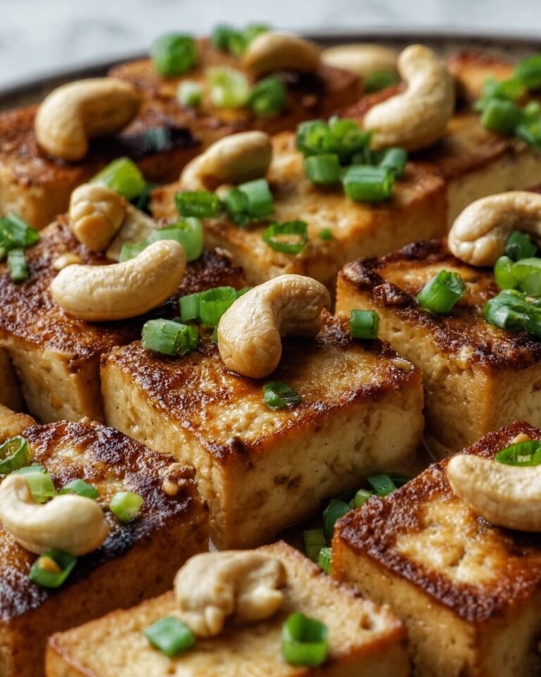 Vegan Cashew Tofu with Crispy Baked Tofu and Flavored Sauce Recipe