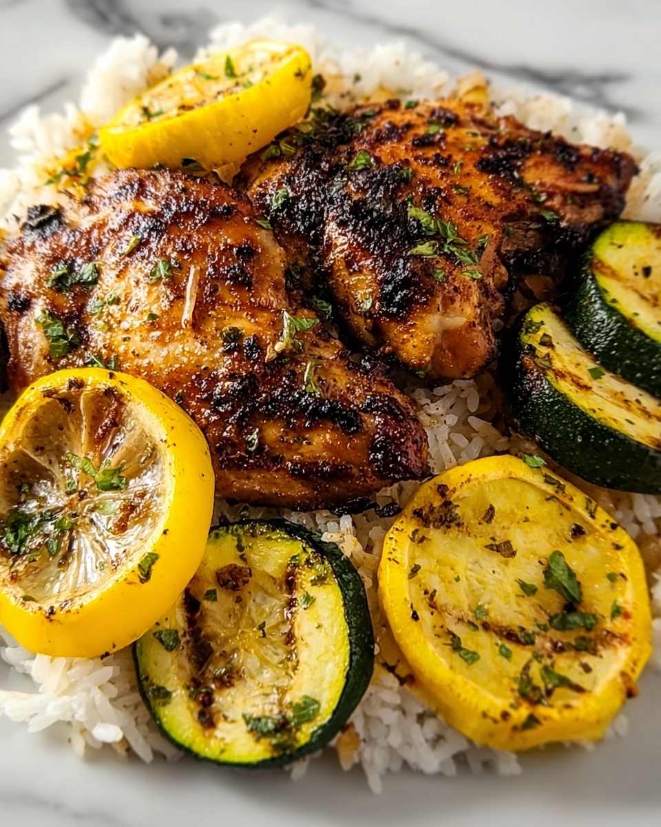 Lemon Pepper Chicken and Rice with Zucchini and Squash Recipe - Recipe Image