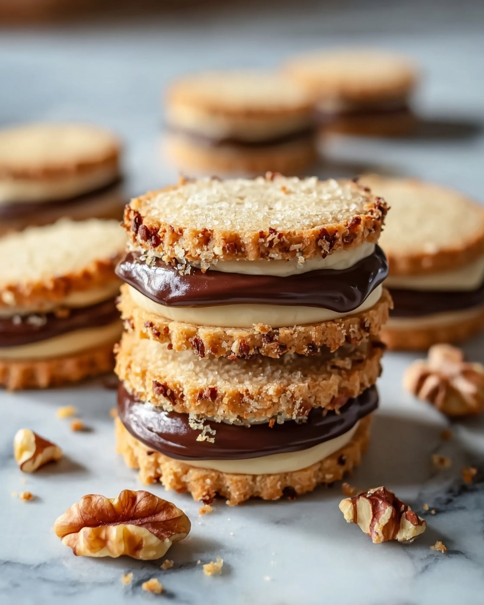 Hazelnut Shortbread Sandwich Cookies with Milk Chocolate Ganache Recipe - Recipe Image