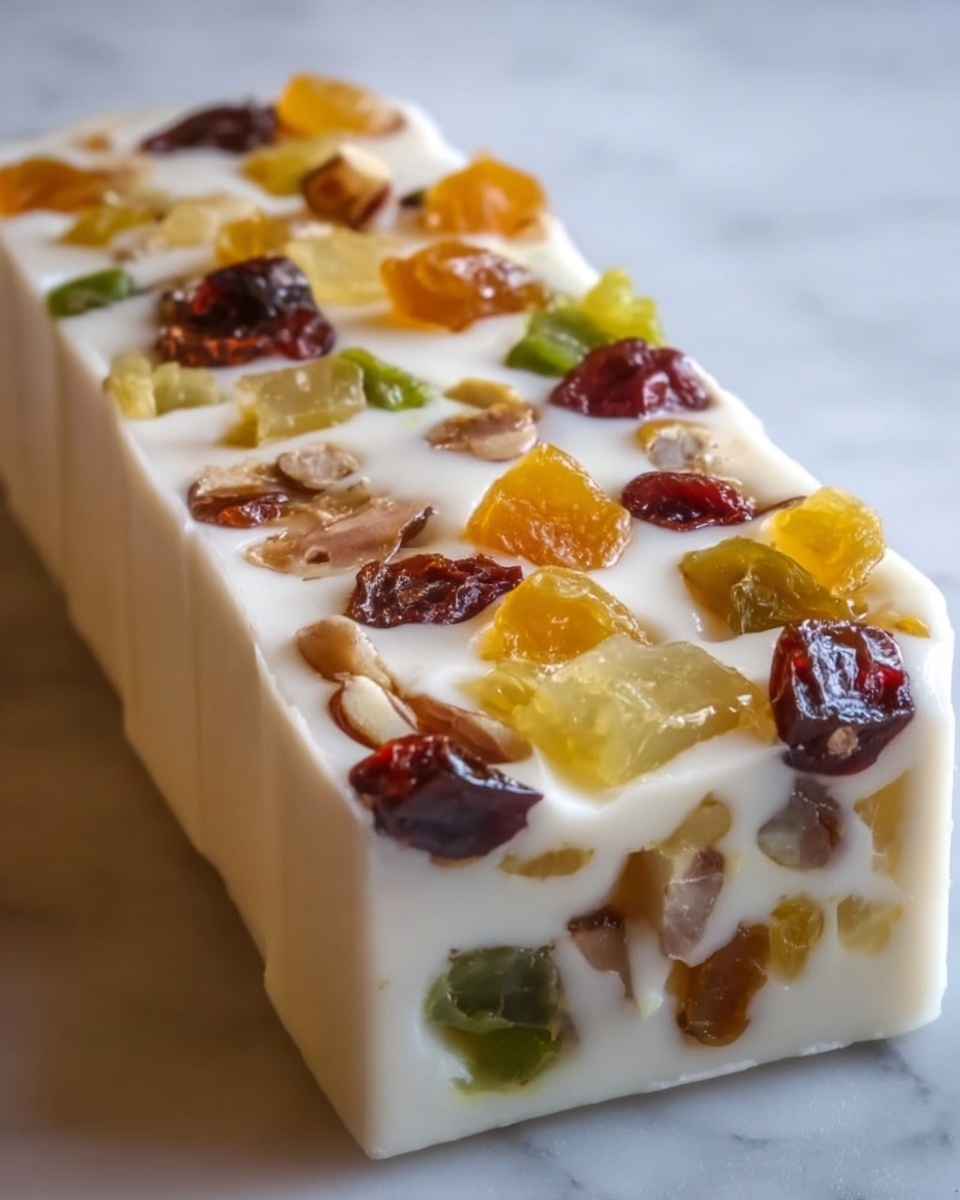Homemade White Chocolate Nougat Bars with Dried Fruits and Nuts Recipe - Recipe Image