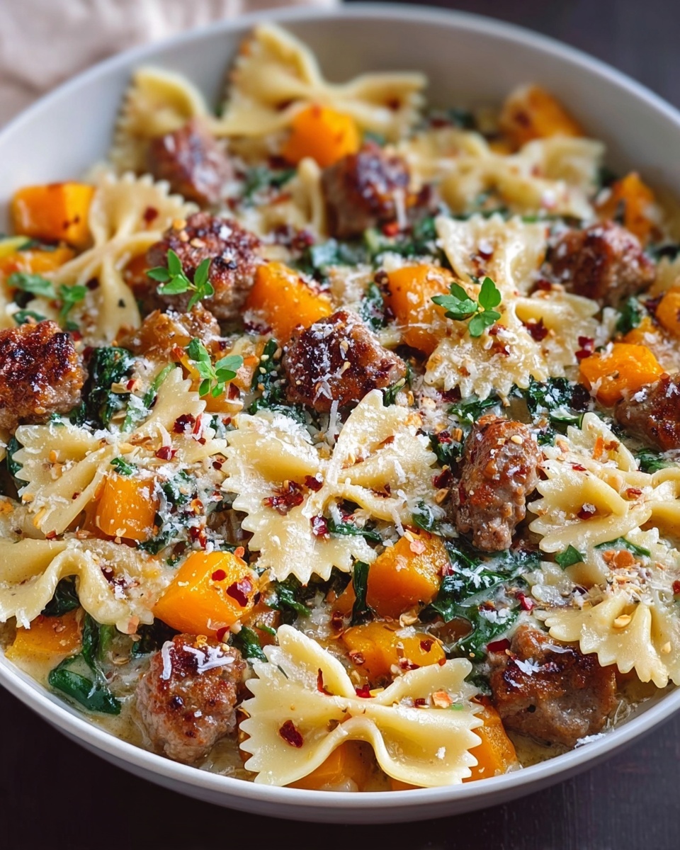 Butternut Squash Pasta with Sausage and Spinach Recipe - Recipe Image