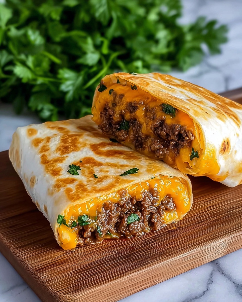 Garlic Butter Beef Cheeseburger Rollups Recipe - Recipe Image