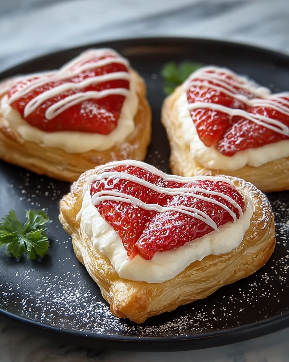 Strawberry Puff Pastry Hearts Recipe - Recipe Image