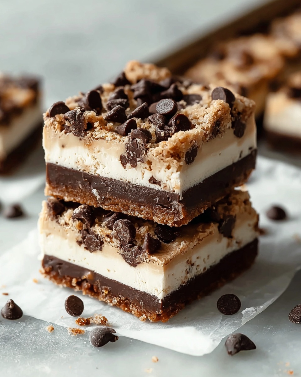 Peanut Butter Chocolate Chip Cookie Cheesecake Bars Recipe - Recipe Image