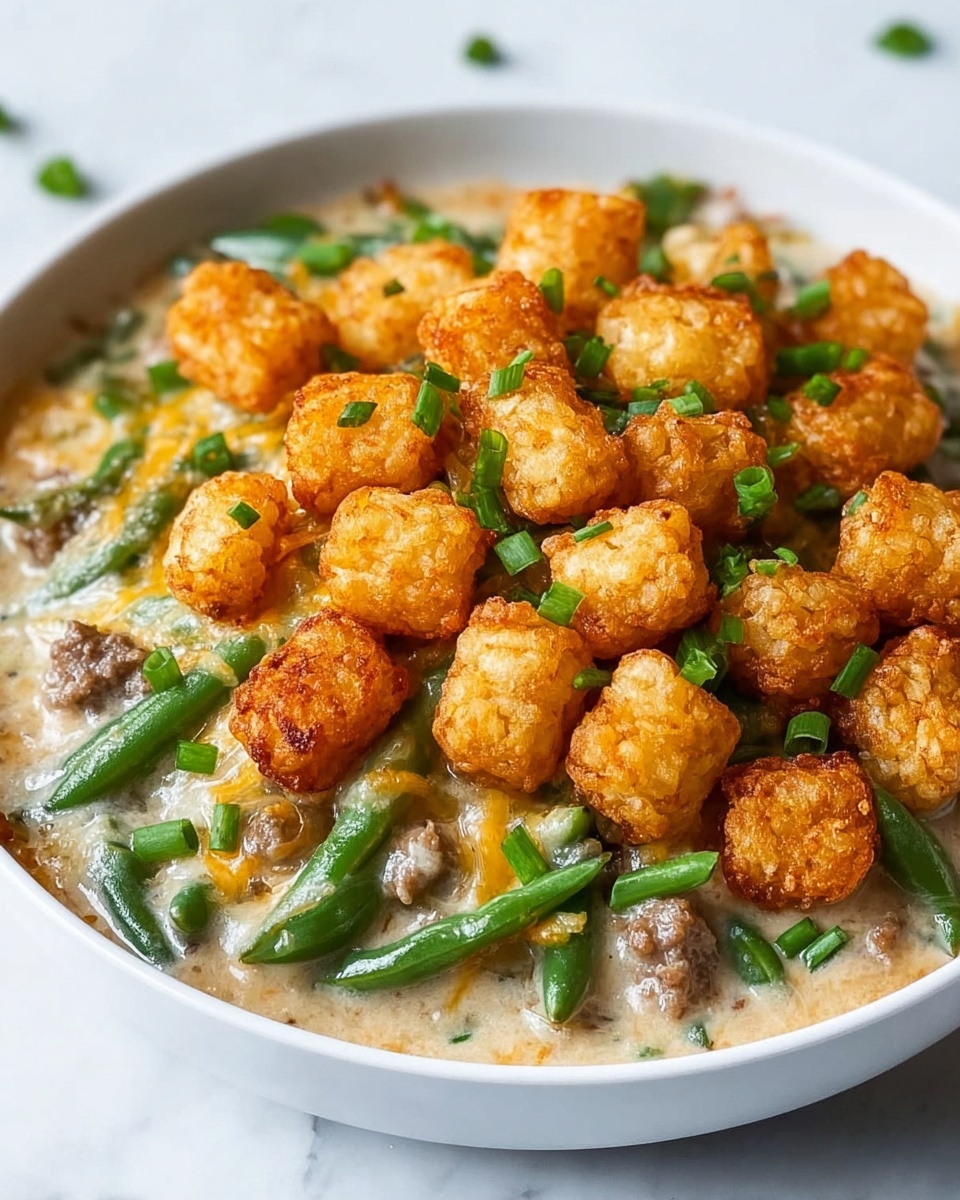 Green Bean Casserole with Tater Tots: Irresistibly Cozy Recipe - Recipe Image