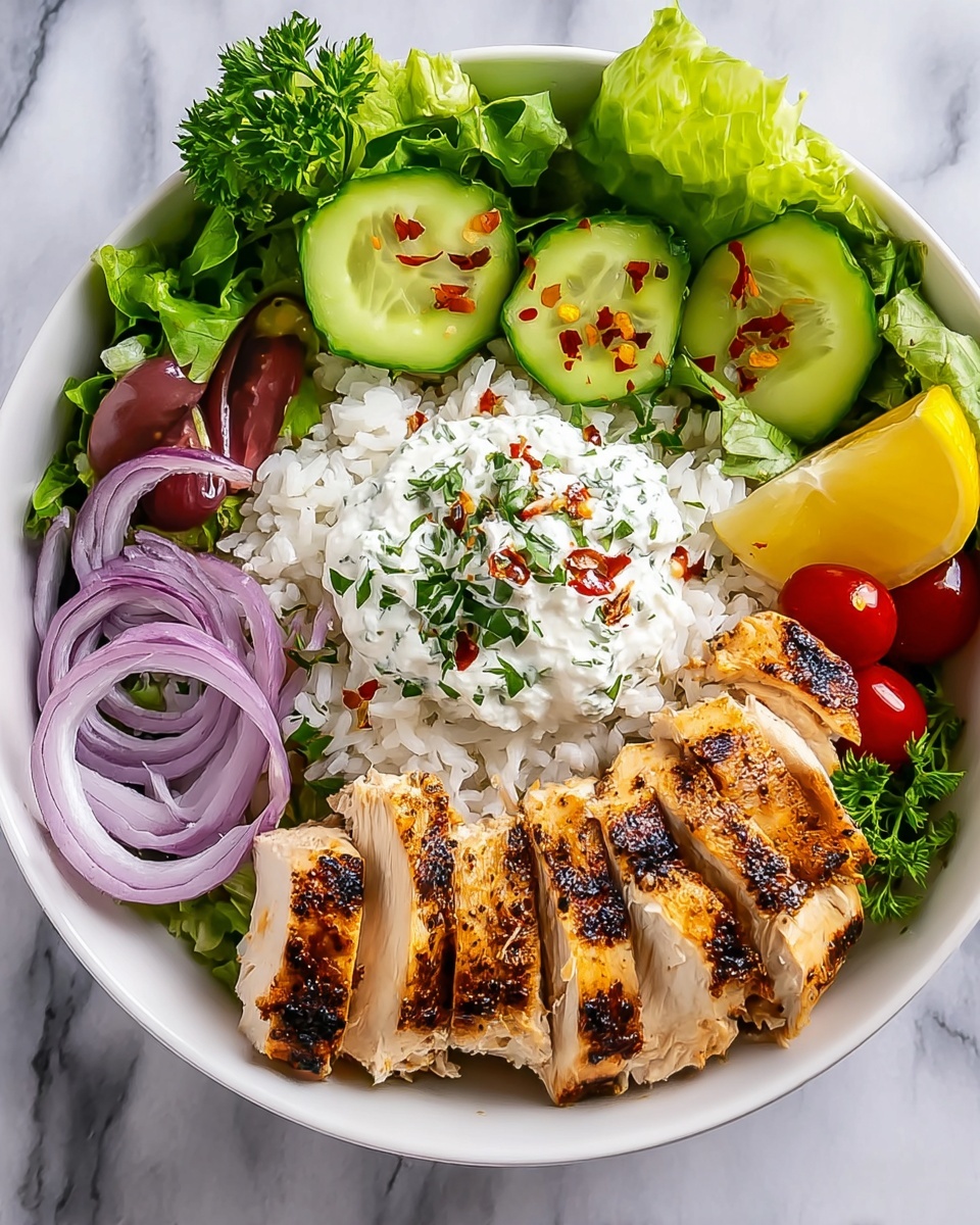 Greek Chicken Bowls with Tzatziki and Fresh Veggies Recipe - Recipe Image