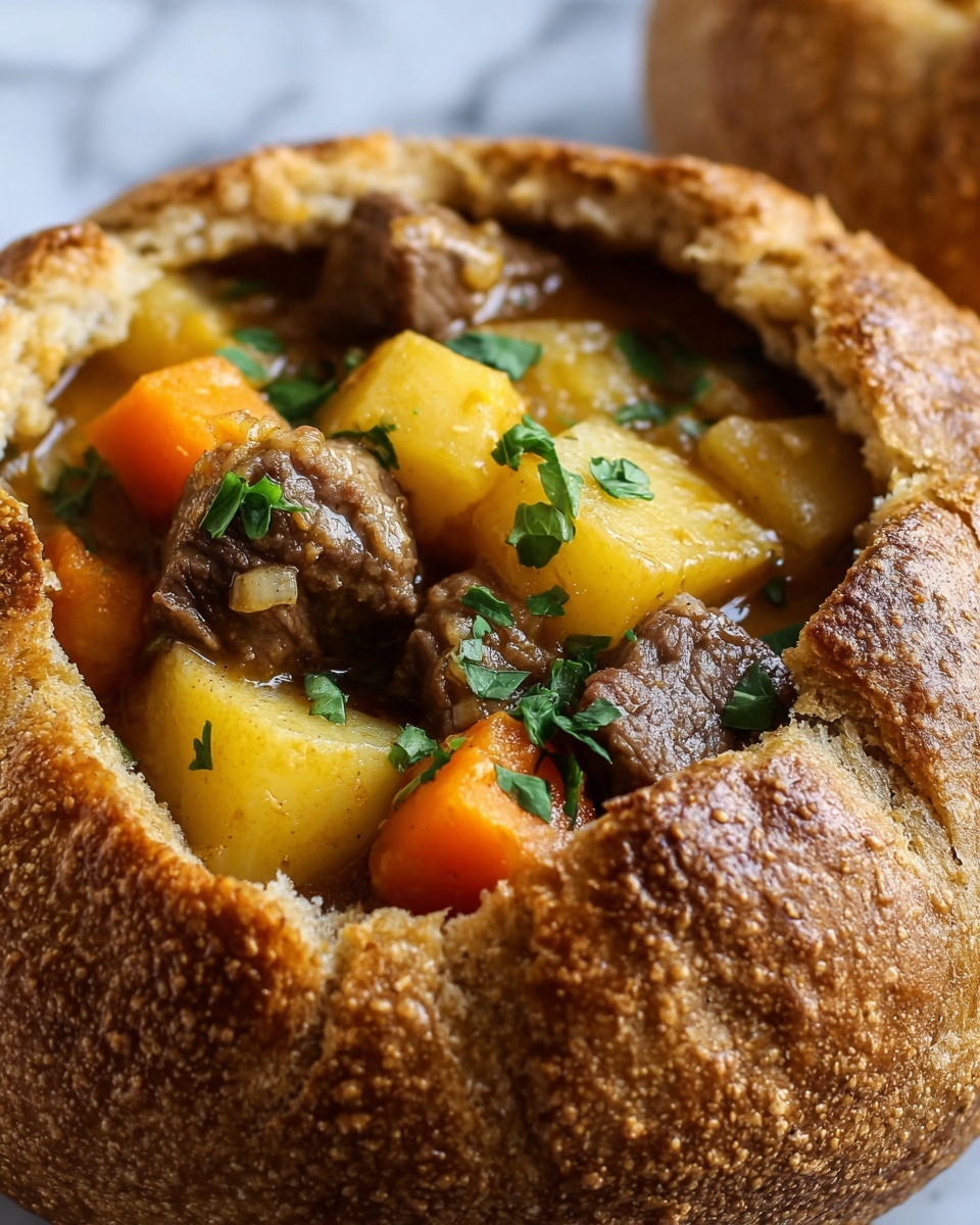 Beef Stew Bread Bowl Recipe - Recipe Image