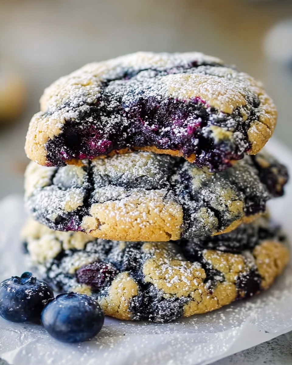 Blueberry Crinkle Cookies Recipe - Recipe Image