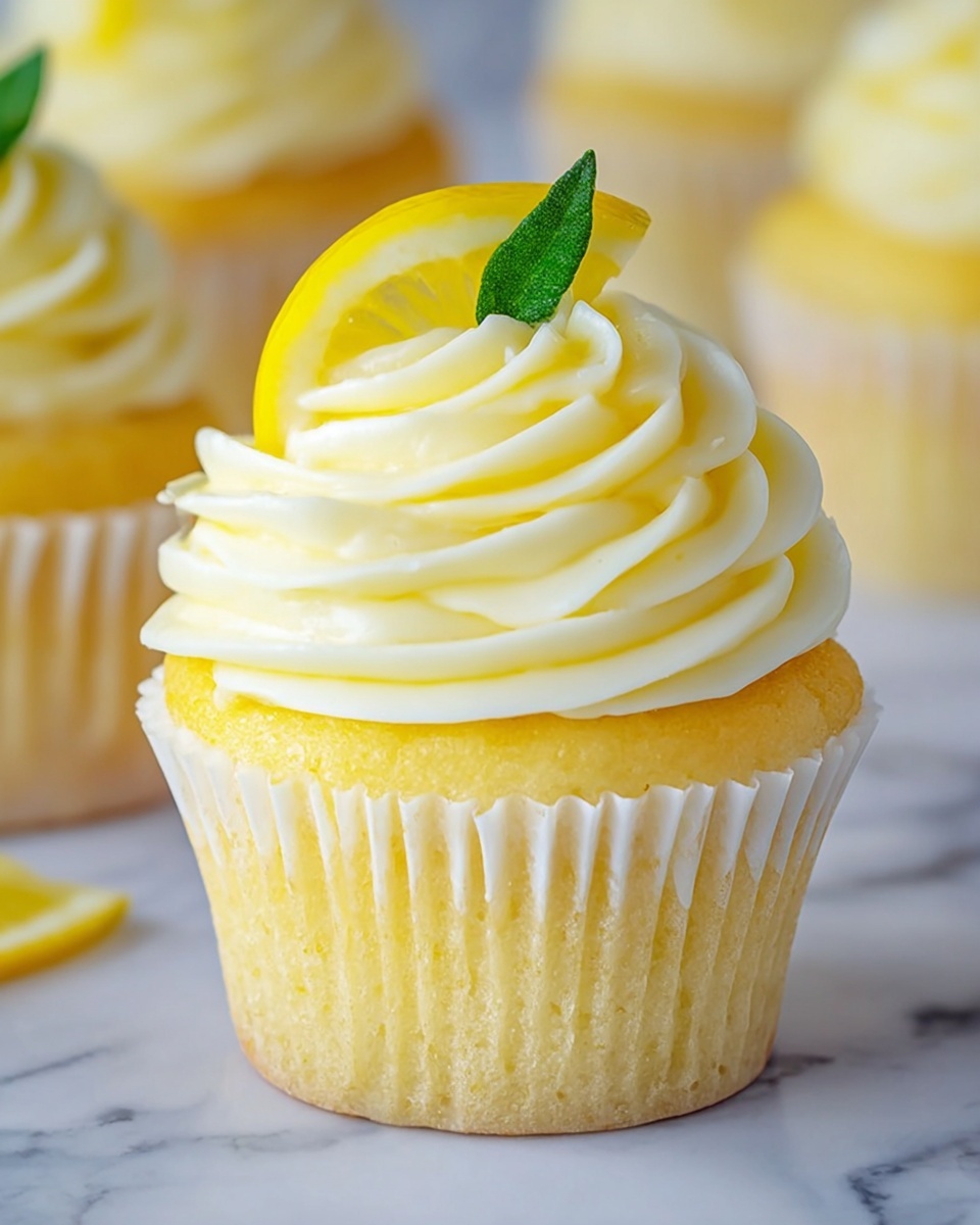 Cheesecake Stuffed Lemon Cupcakes with Lemon Frosting Recipe - Recipe Image