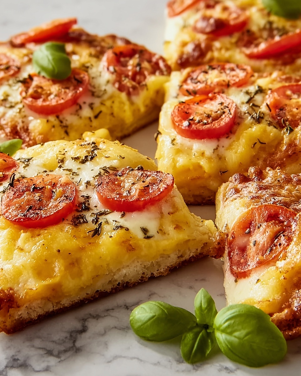 Breakfast Pizza with Scrambled Eggs, Bacon, and Fresh Herbs Recipe - Recipe Image