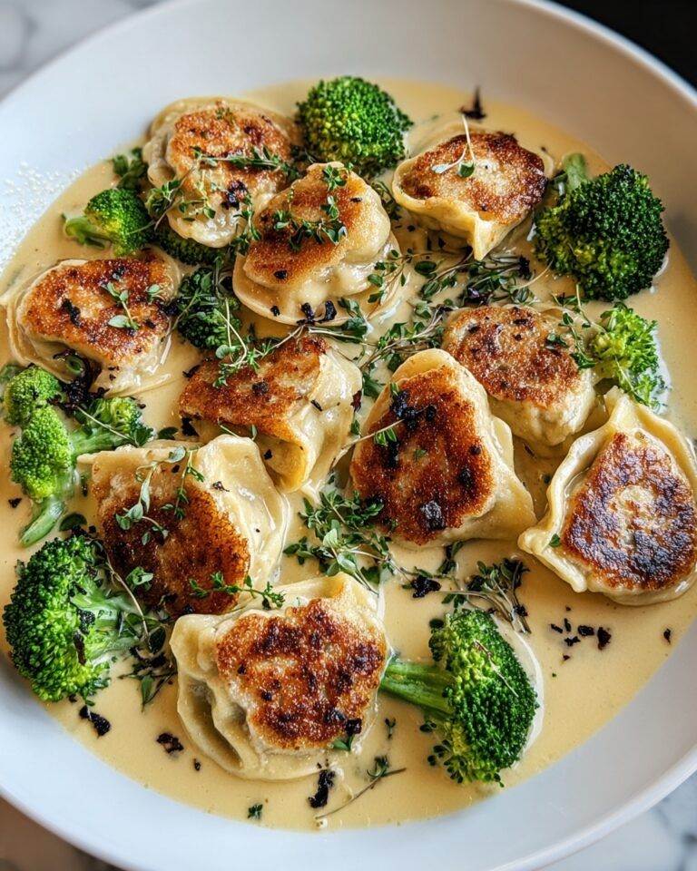 Creamy Garlic Parmesan Tortellini with Chicken & Broccoli Recipe
