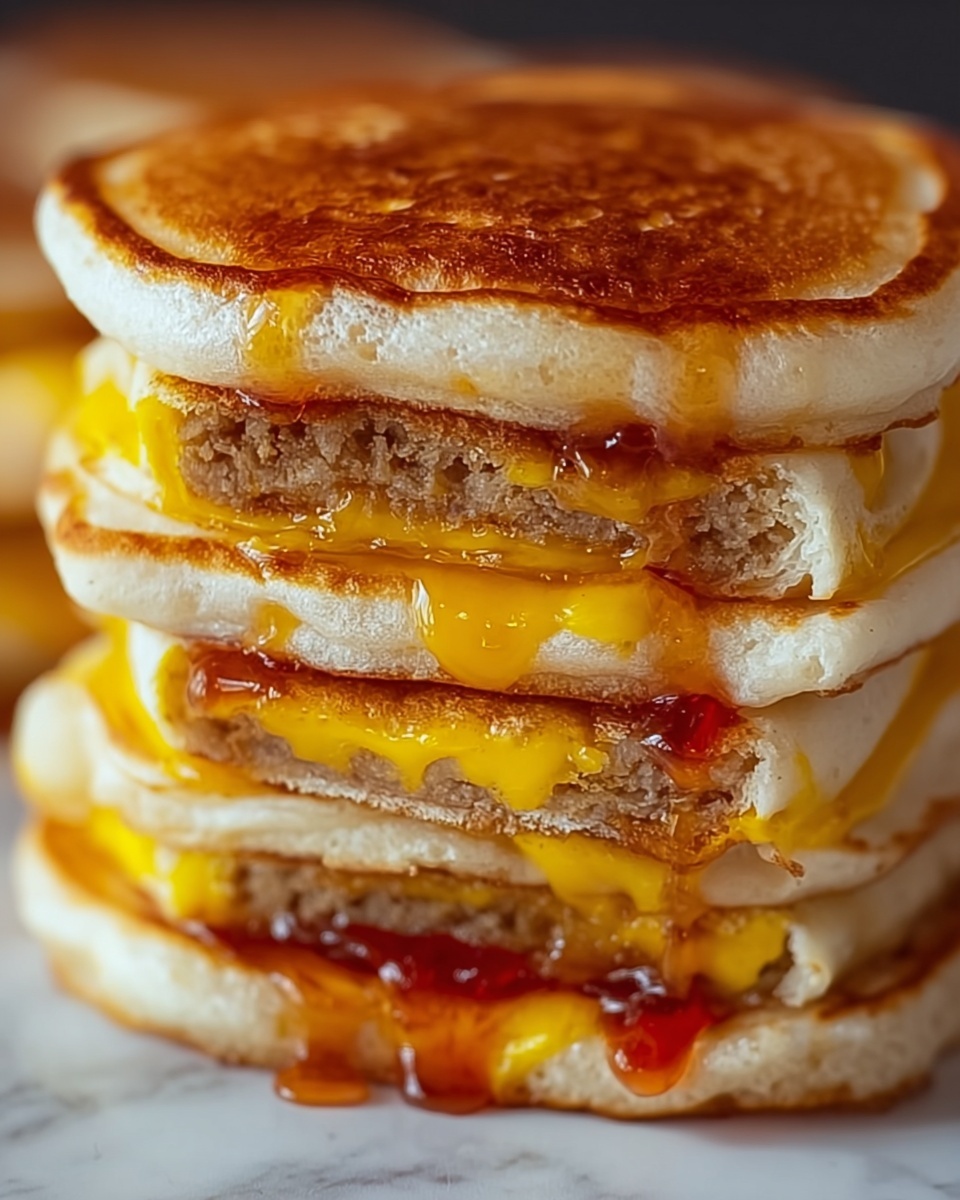 Homemade McGriddle Sandwiches with Bacon, Egg, and Maple Syrup Recipe - Recipe Image