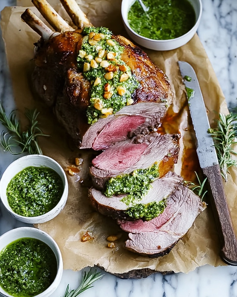 Buttermilk Brined Lamb with Mint and Pistachio Relish Recipe - Recipe Image
