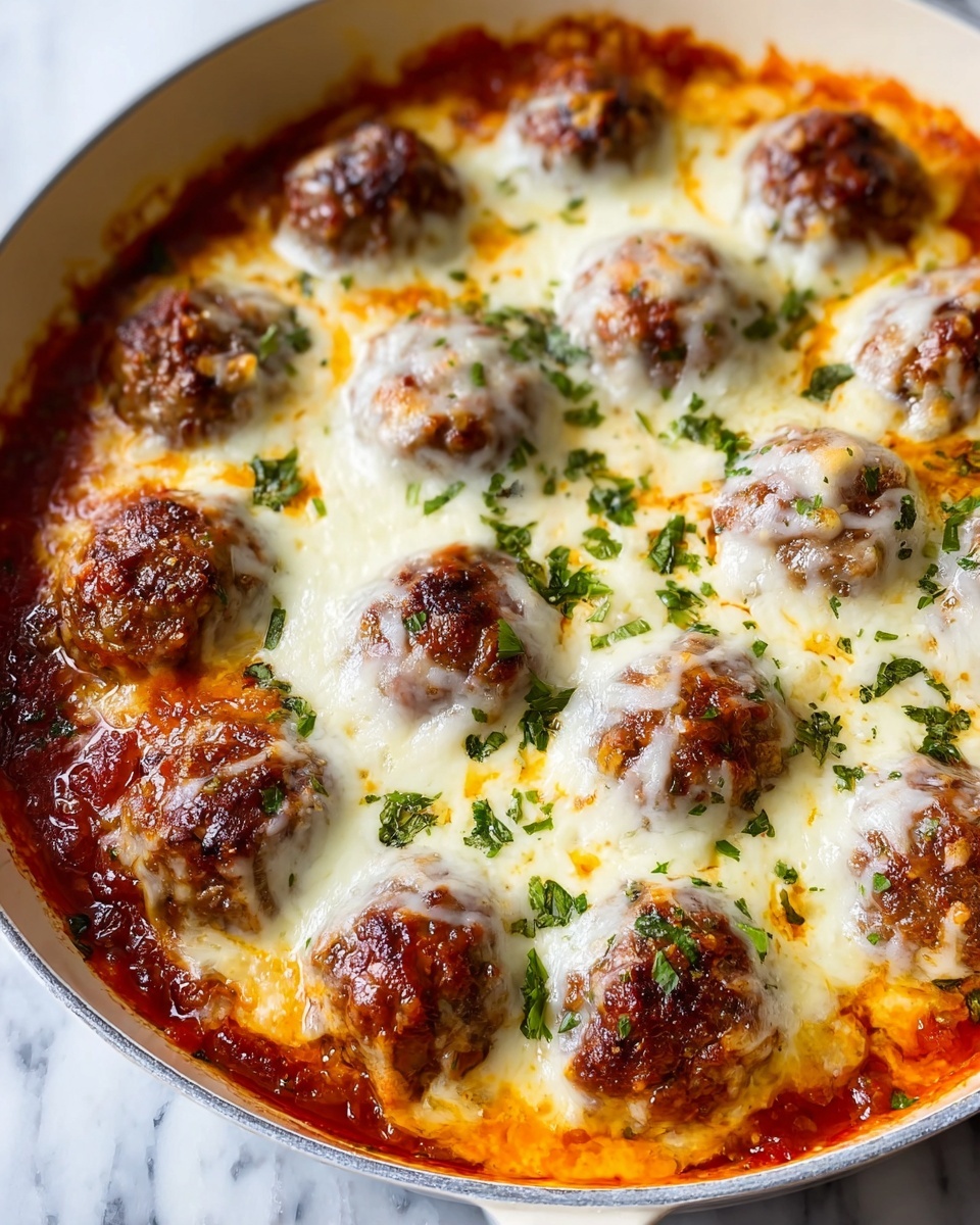 Meatball Casserole with Mashed Potatoes and Melted Mozzarella Recipe - Recipe Image