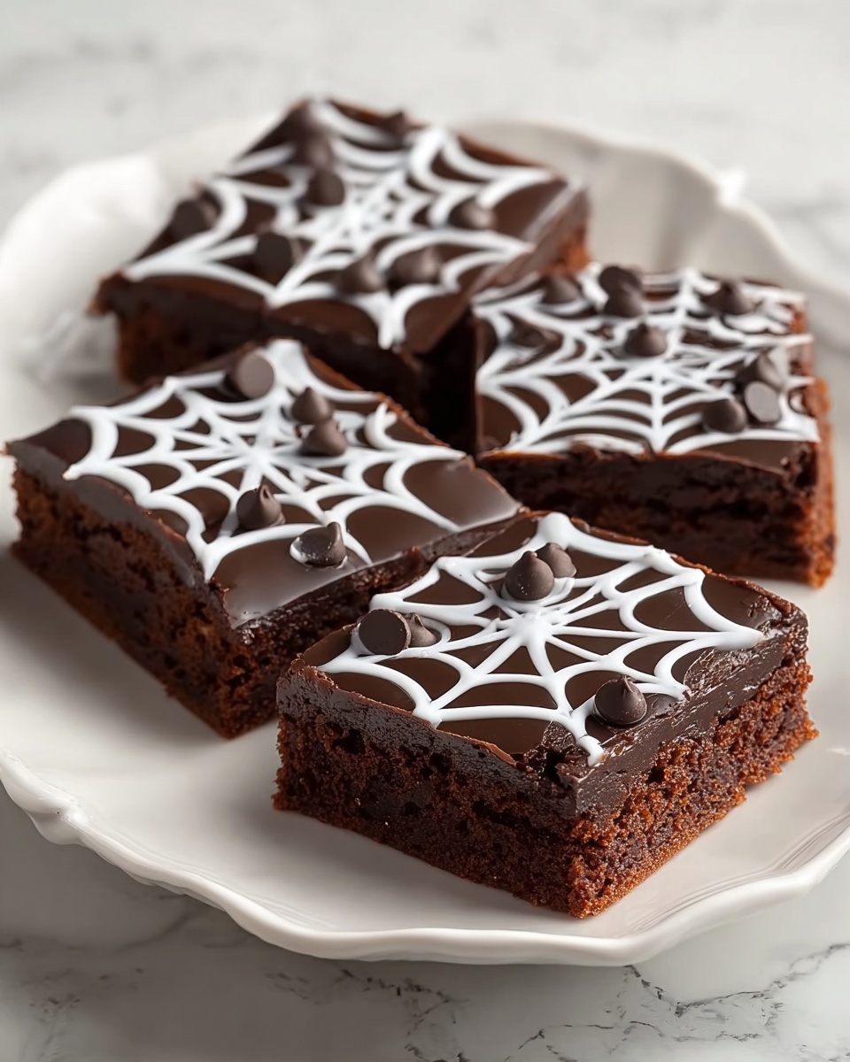 Spider Web Halloween Brownies Recipe - Recipe Image