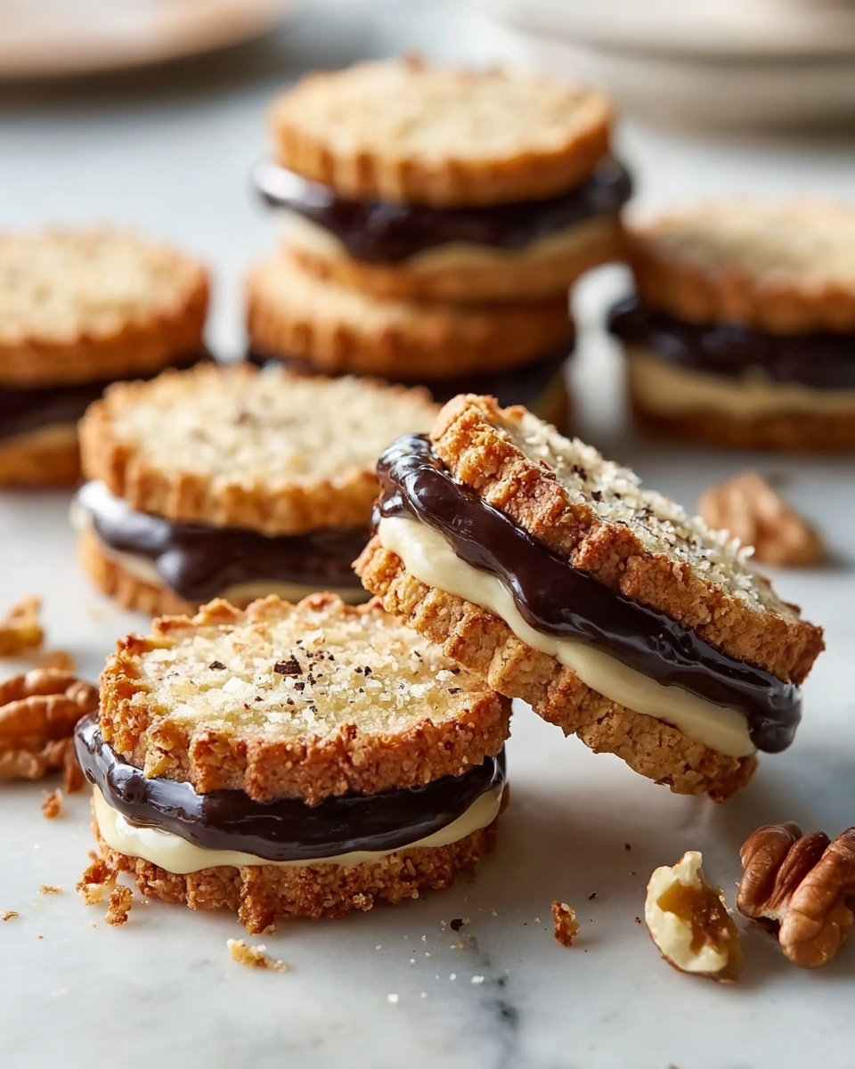 Hazelnut Shortbread Sandwich Cookies with Milk Chocolate Ganache Recipe - Recipe Image