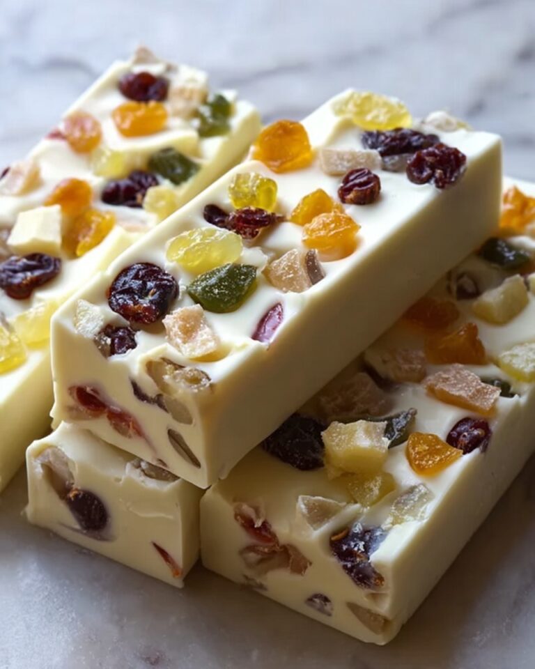 Homemade White Chocolate Nougat Bars with Dried Fruits and Nuts Recipe