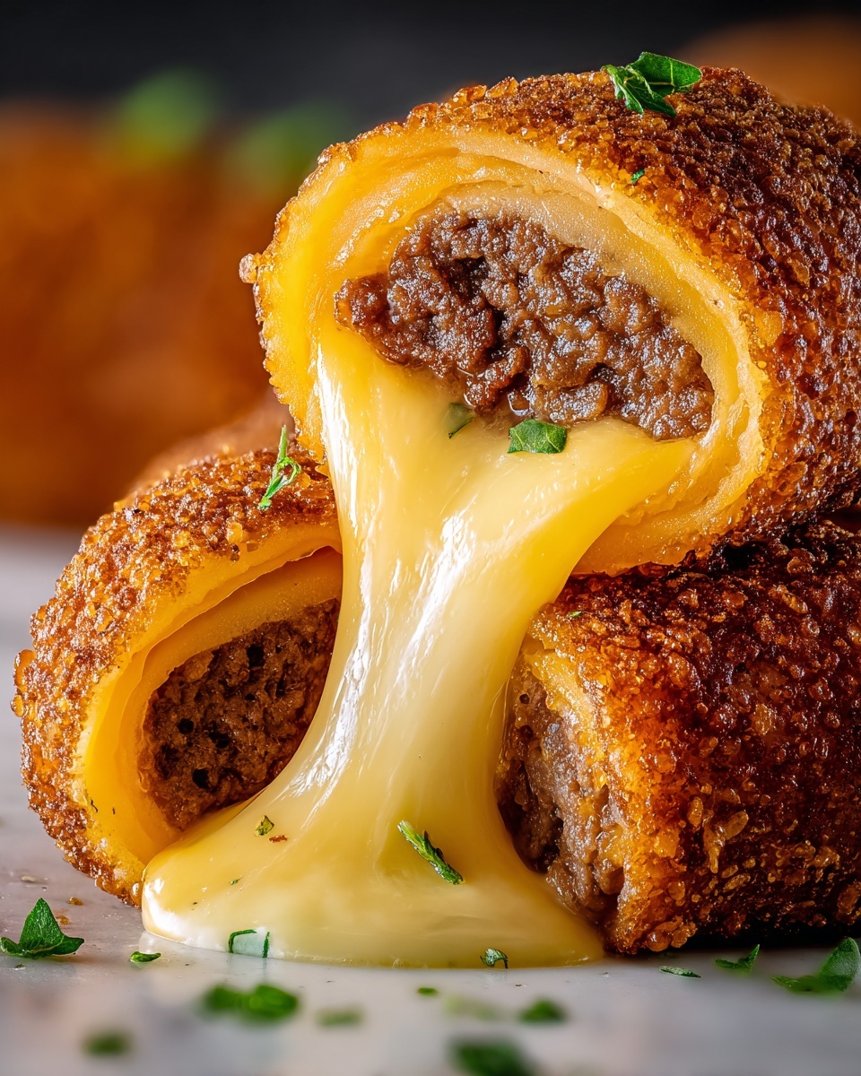 Crispy Cheeseburger Egg Rolls Recipe - Recipe Image