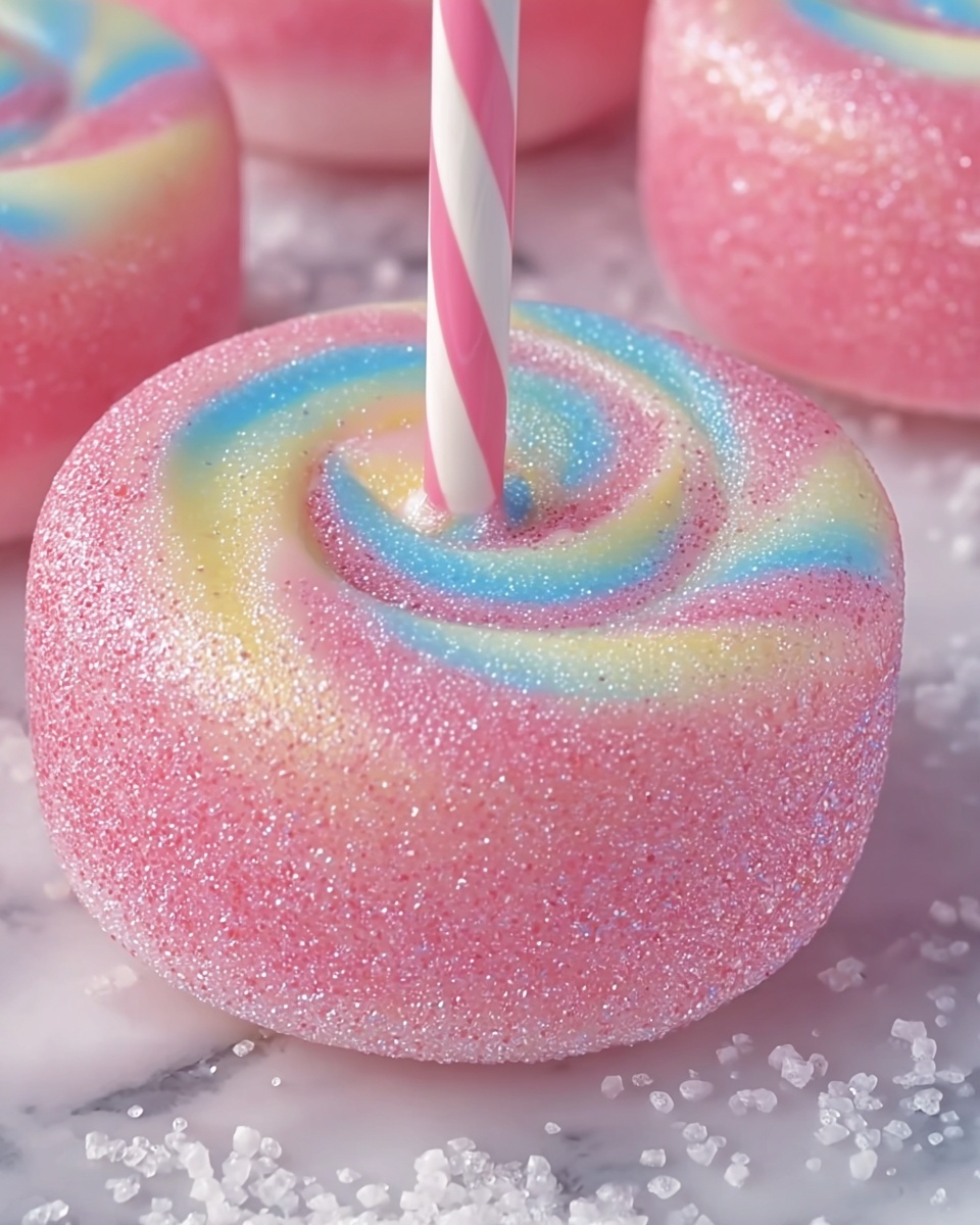 Cotton Candy Swirl Candy Apples Recipe - Recipe Image