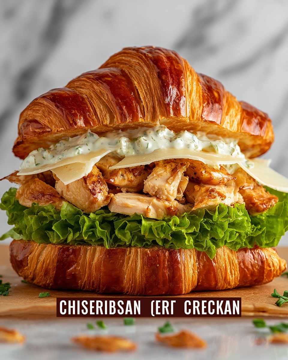 Chicken Caesar Croissant Sandwiches Recipe - Recipe Image