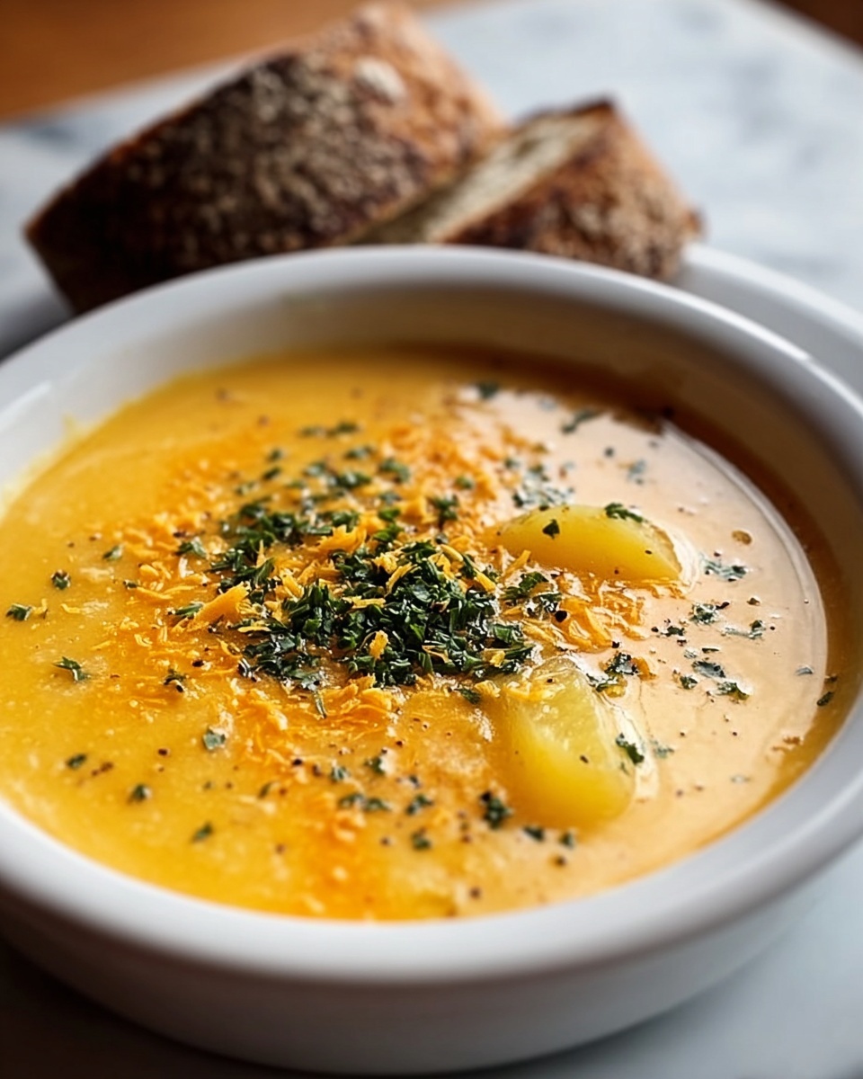 Cheddar Garlic Herb Potato Soup Recipe - Recipe Image