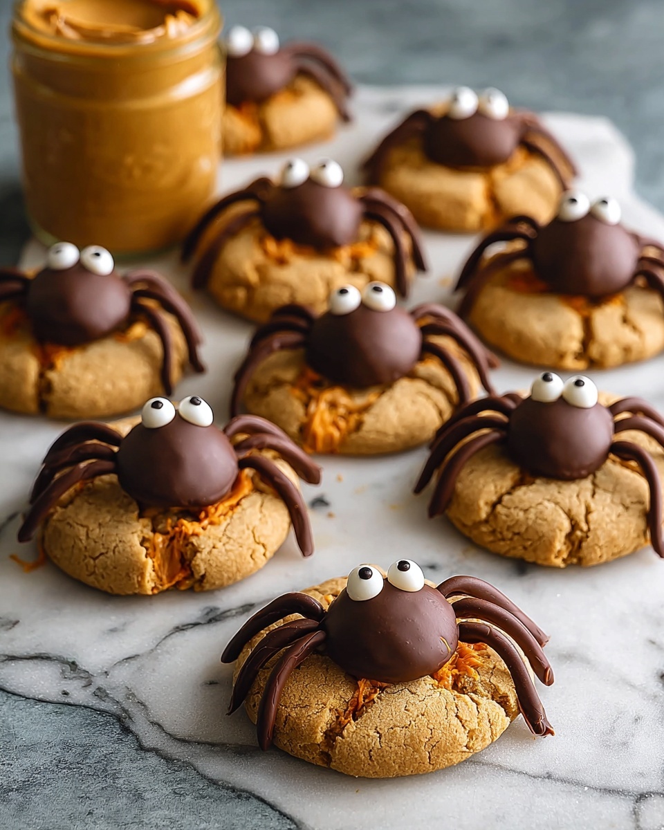 Peanut Butter Spider Halloween Cookies Recipe - Recipe Image
