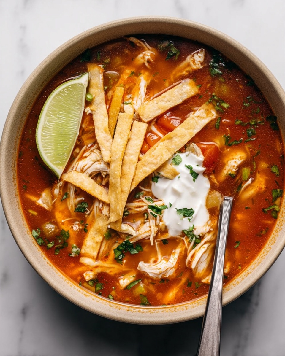 Easy Chicken Tortilla Soup Recipe - Recipe Image