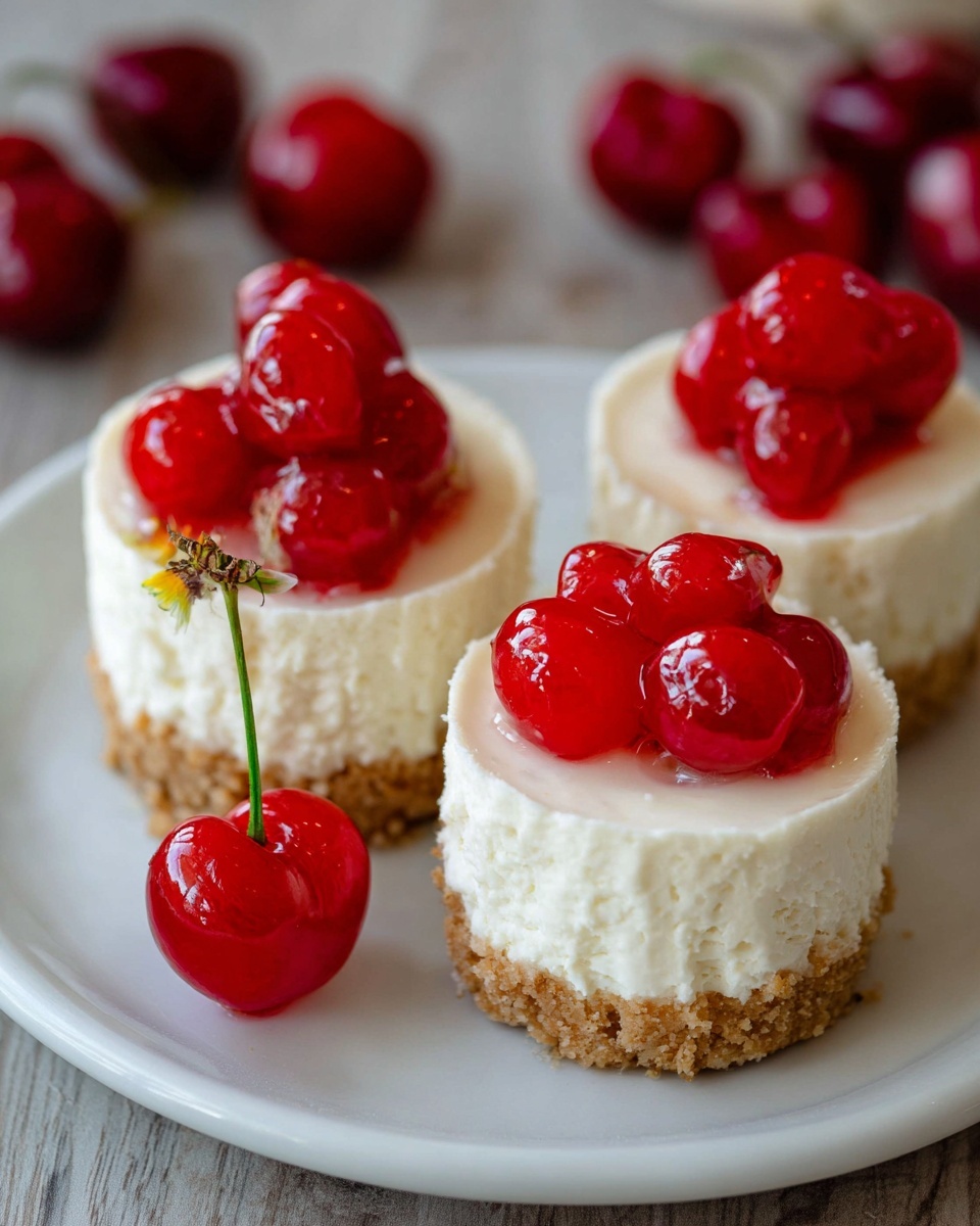 No Bake Mini Cheesecakes with Cherry Topping Recipe - Recipe Image