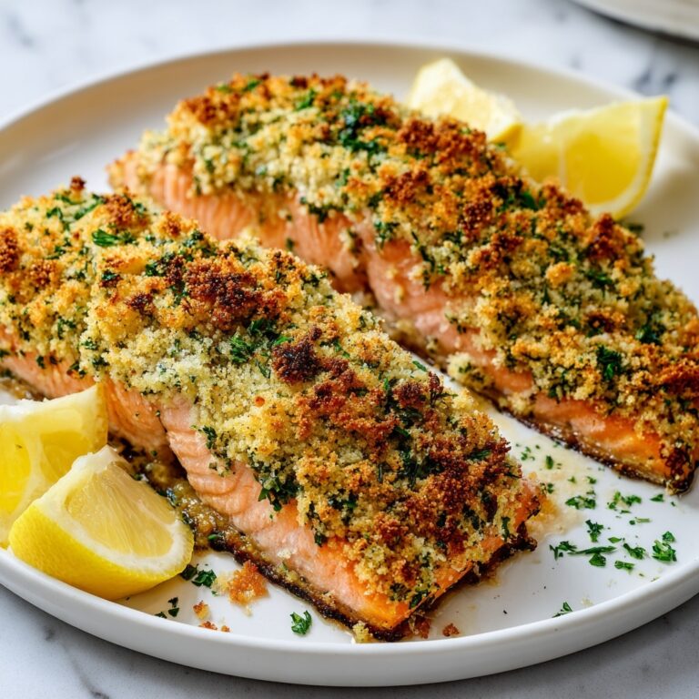 Garlic Herb Crusted Salmon Recipe