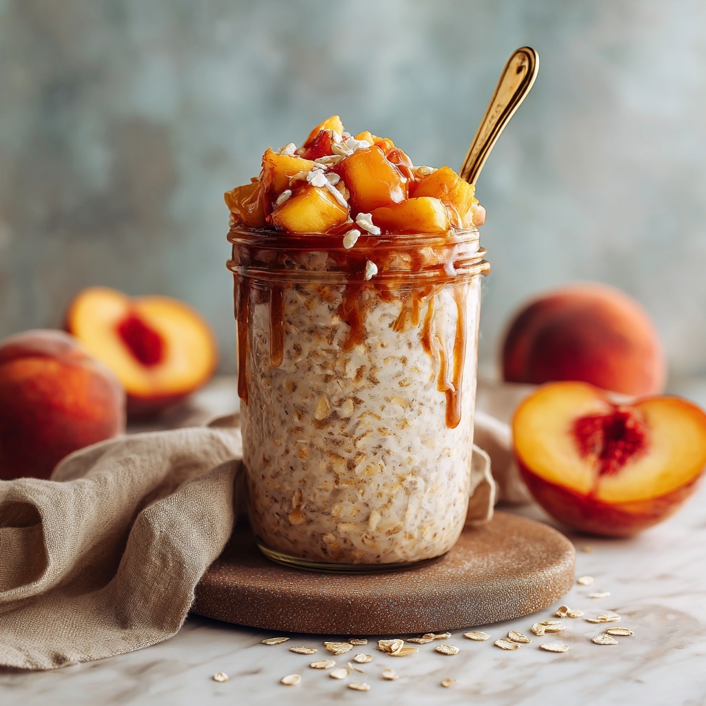 Peaches & Cream Overnight Oats Recipe - Recipe Image