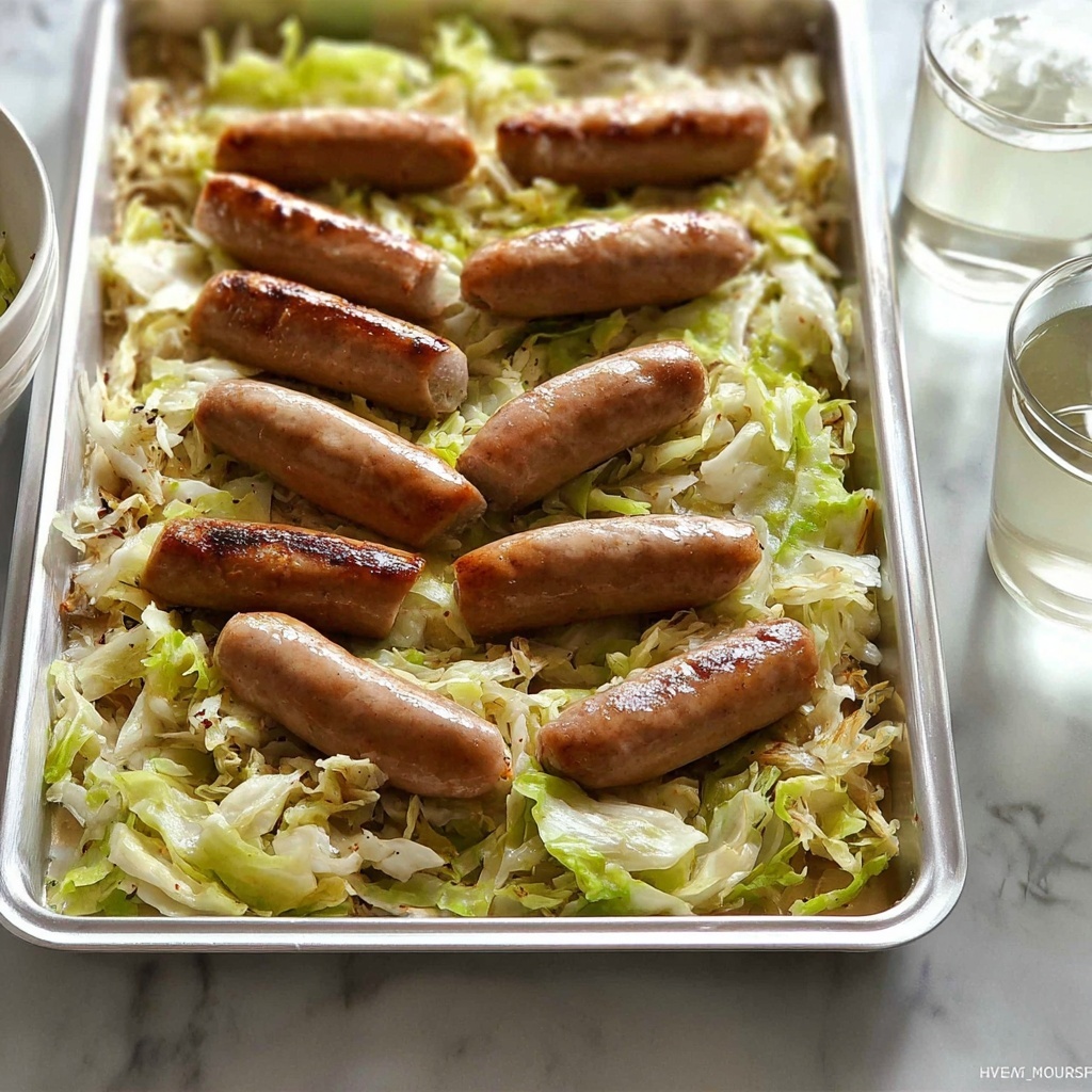 Whole 30 Roasted Cabbage with Chicken Sausage Recipe - Recipe Image