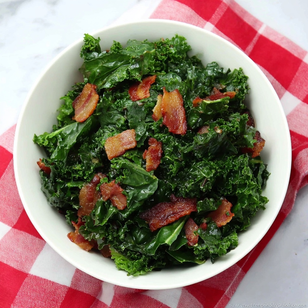 Sauteed Kale with Crispy Bacon Recipe - Recipe Image