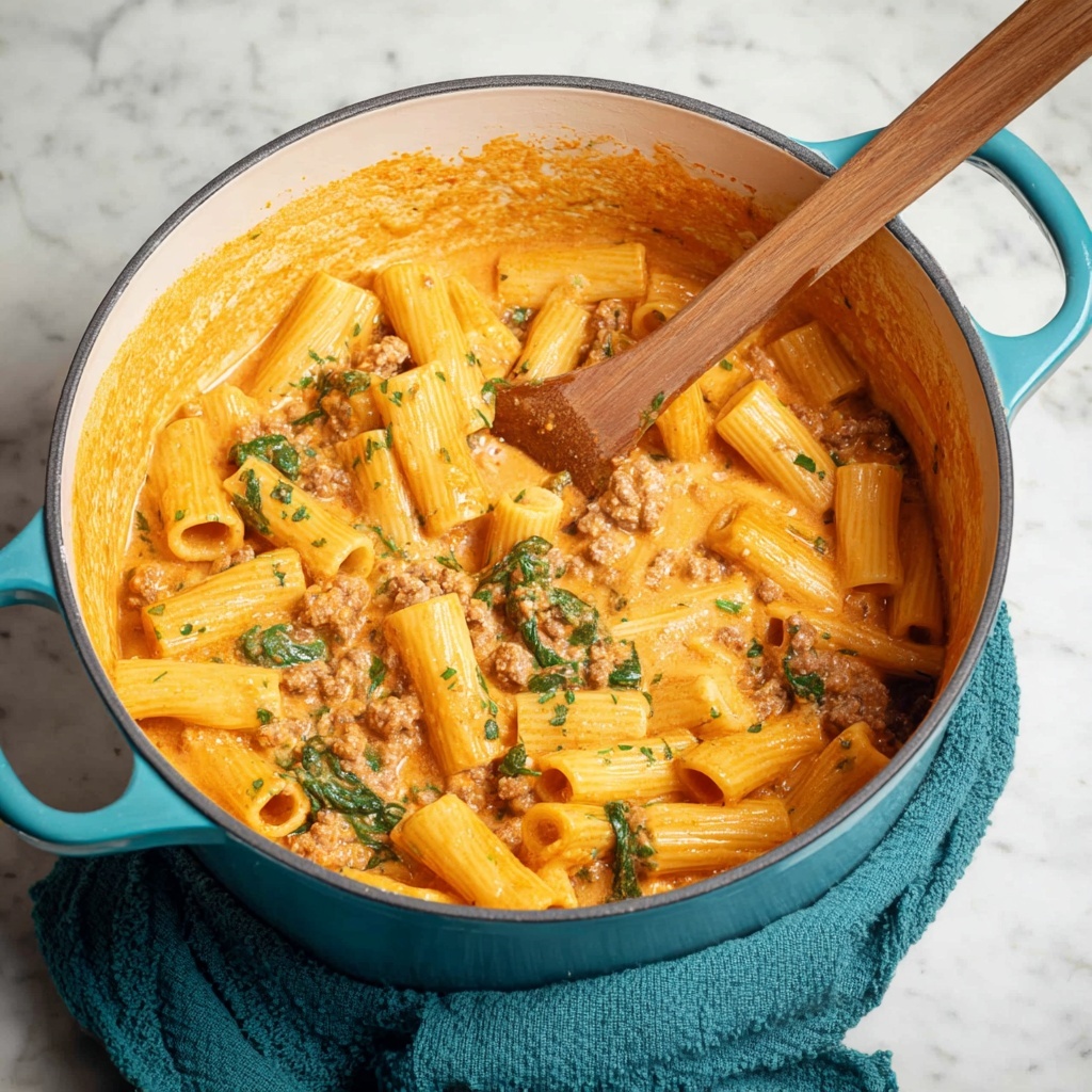 One Pot Sausage Rigatoni Recipe - Recipe Image