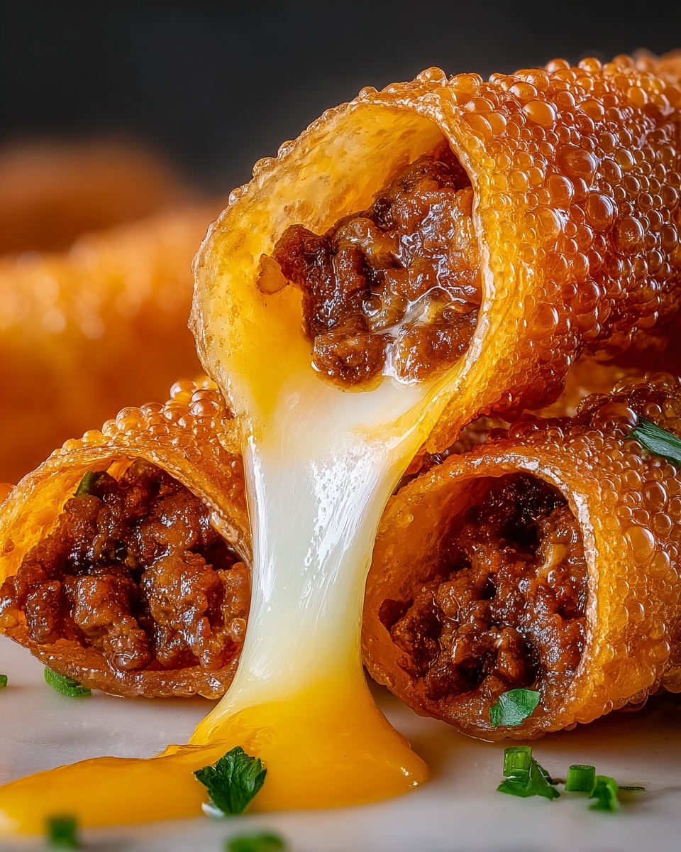 Crispy Cheeseburger Egg Rolls Recipe - Recipe Image