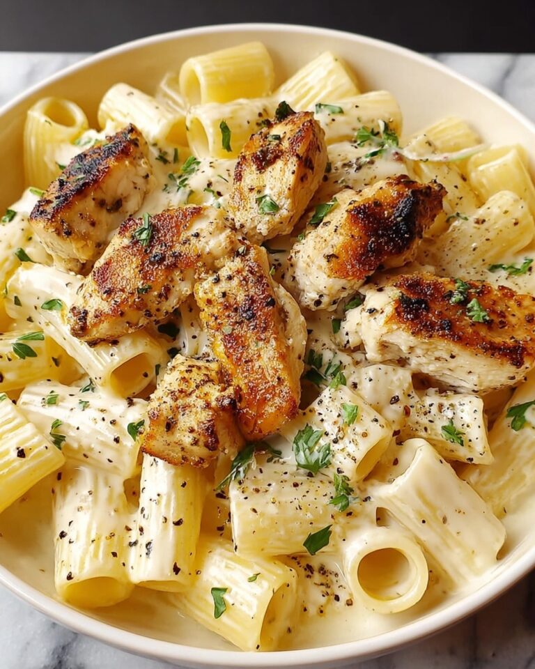 Creamy Garlic Butter Chicken and Rigatoni in Parmesan Sauce Recipe