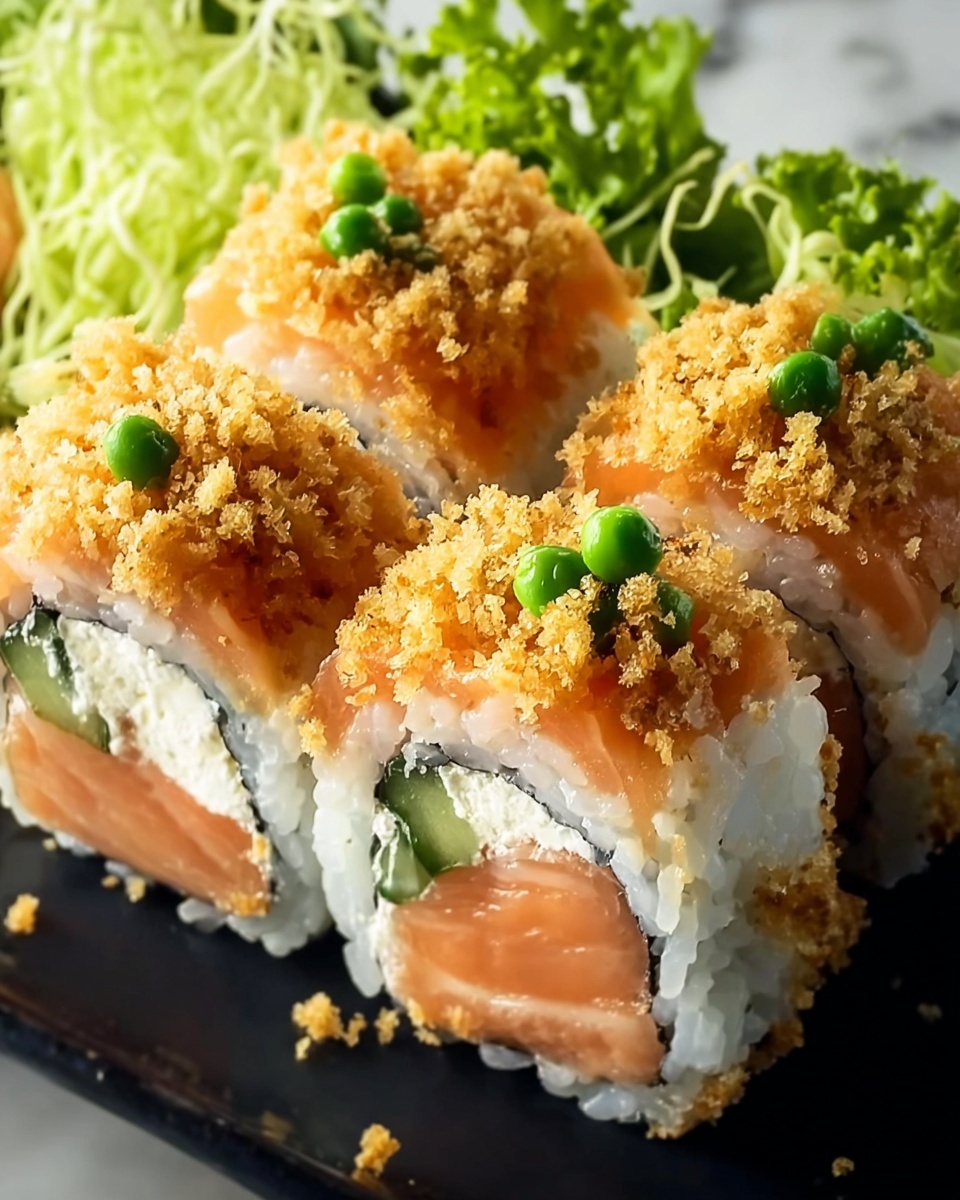 Crunchy Salmon Sushi Roll Recipe - Recipe Image