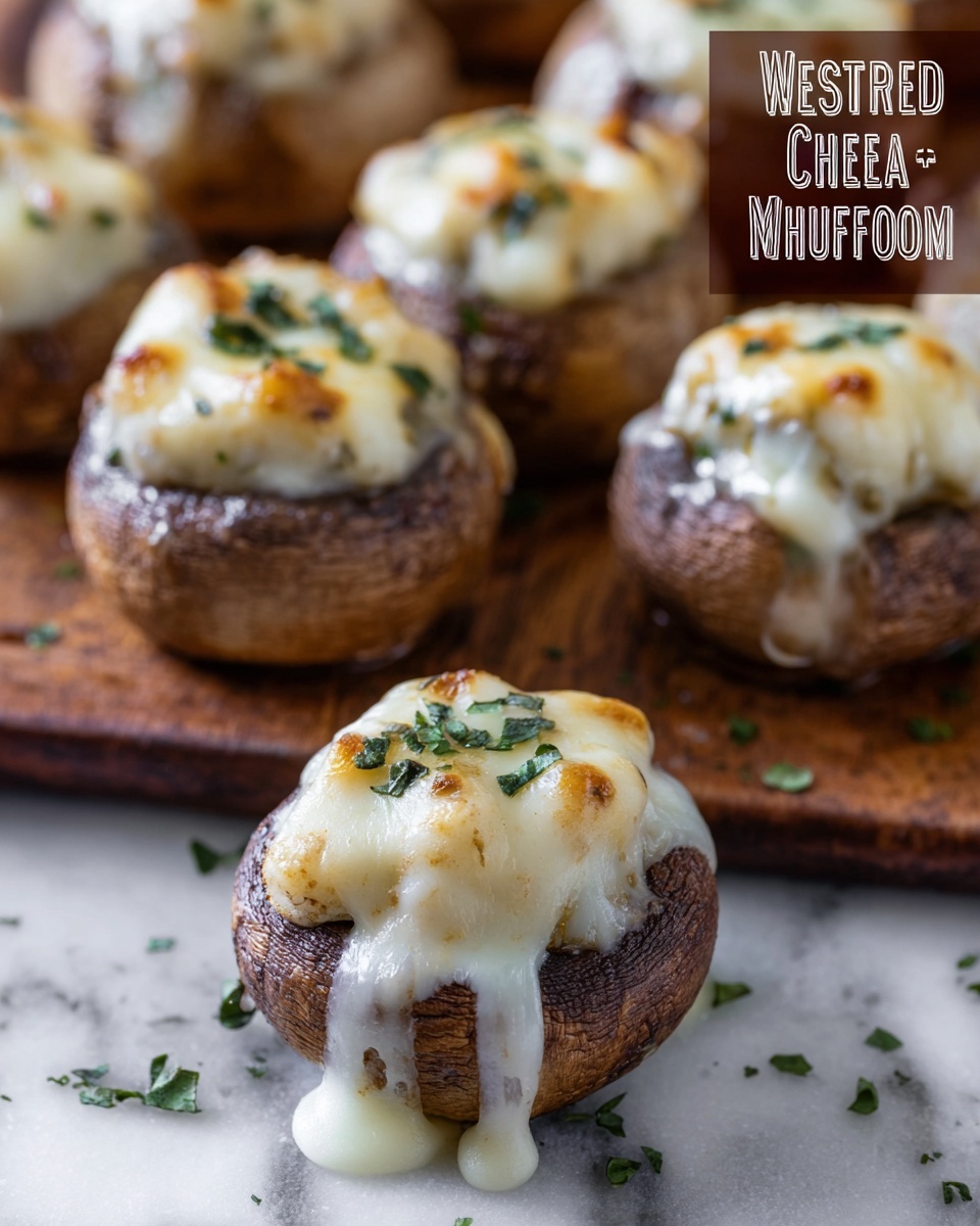 White Cheddar Stuffed Mushrooms Recipe - Recipe Image