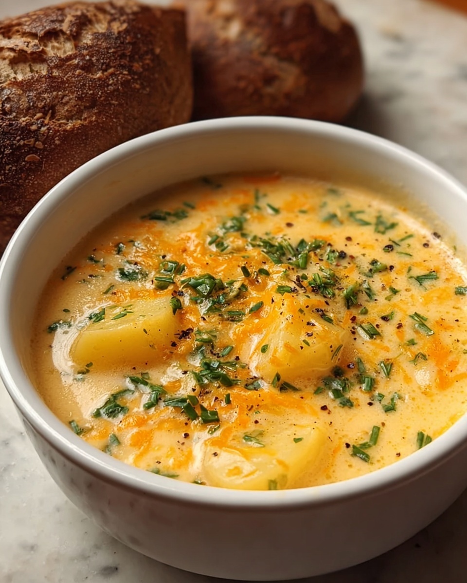 Cheddar Garlic Herb Potato Soup Recipe - Recipe Image