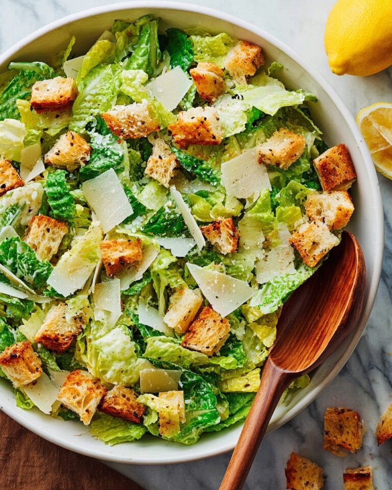 Caesar Salad Recipe with Toasted Baguette Croutons Recipe