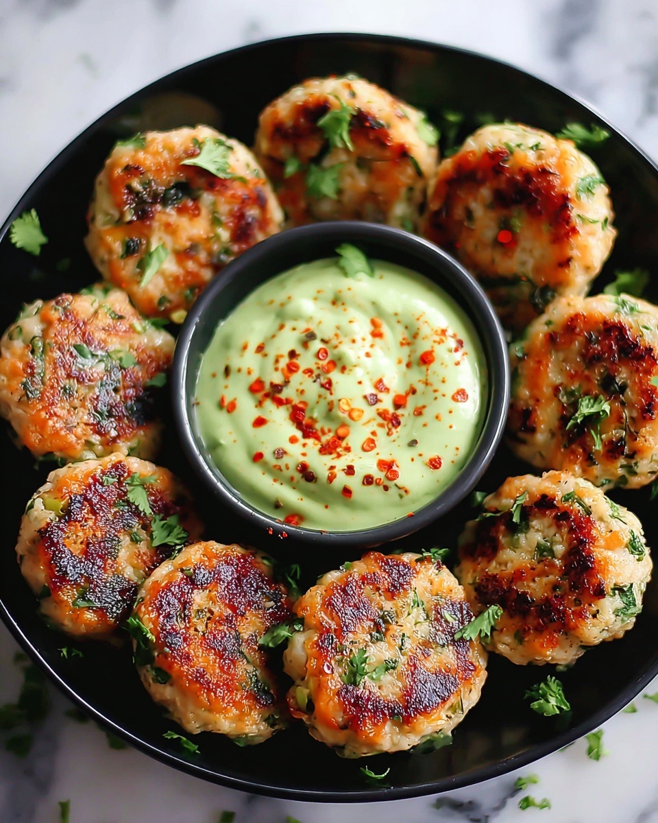 Salmon Meatballs with Creamy Avocado Sauce Recipe - Recipe Image