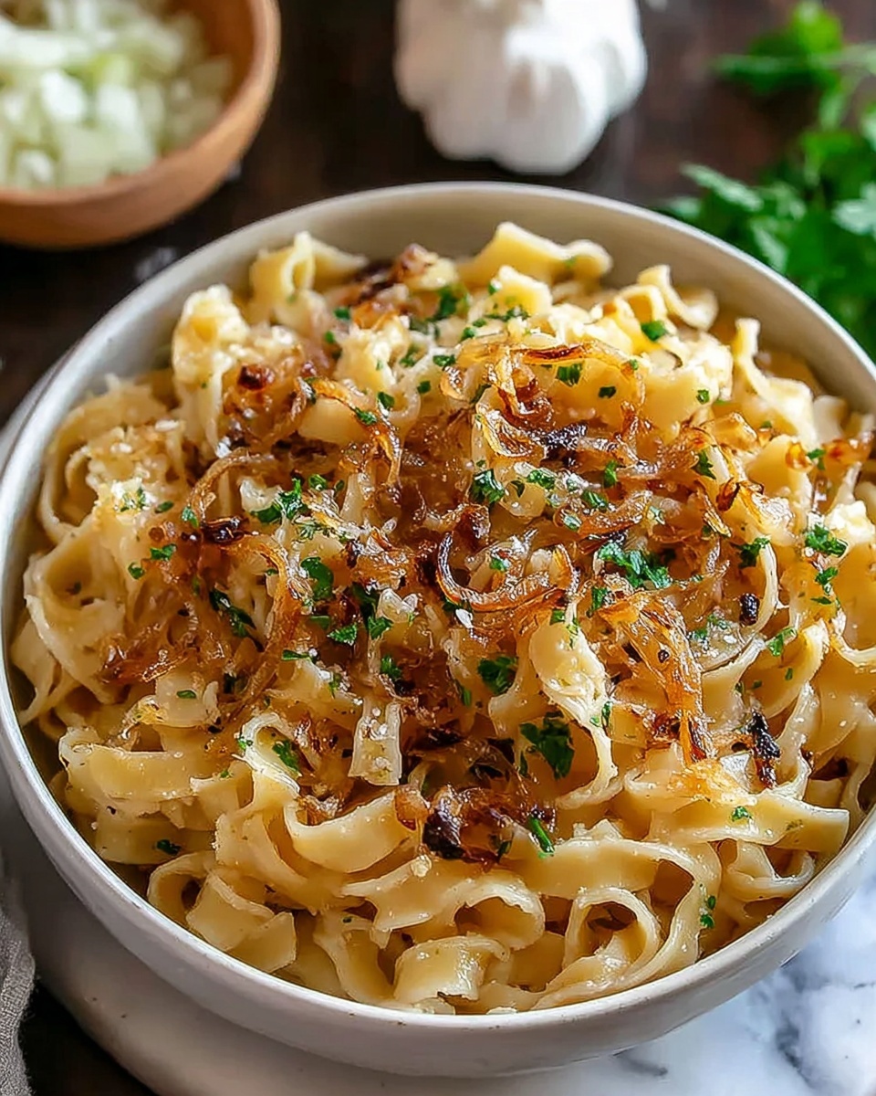 One Pot French Onion Pasta Recipe - Recipe Image